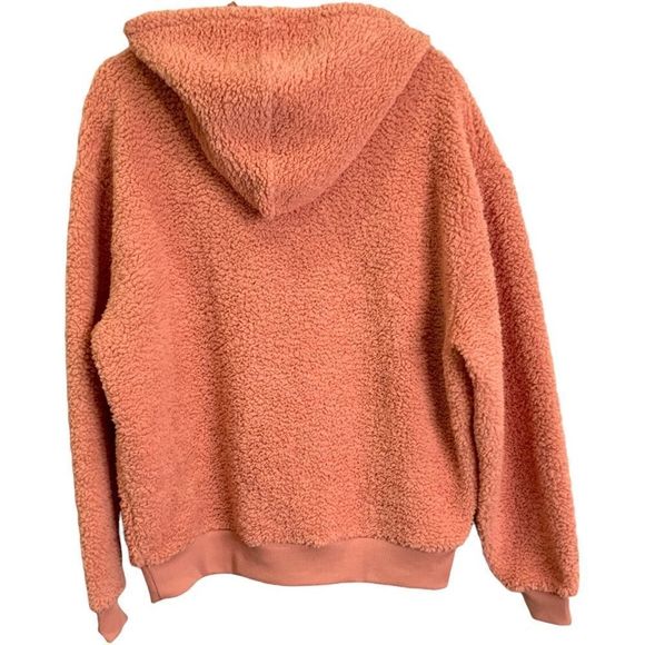 Asos Design Sherpa Hoodie Kangaroo Pocket Casual Top Sz S - Picture 3 of 7